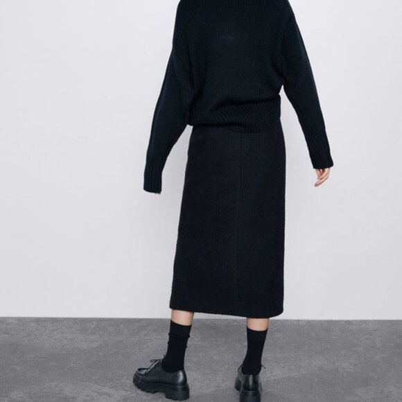 Zara Textured Tweed Midi Skirt - Picture 6 of 10